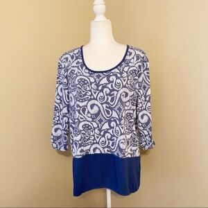Fresh Produce Button Back 3/4 Sleeve Top - M